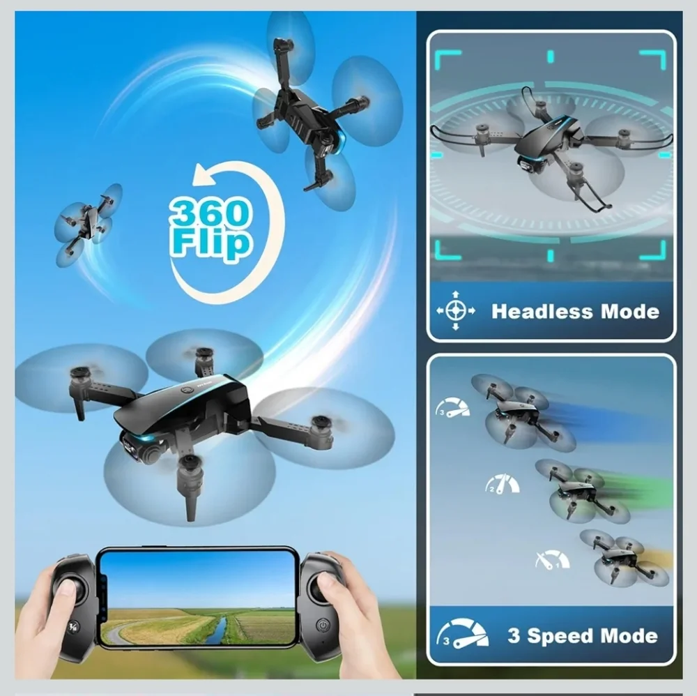 Black HD Camera Drone with Controller